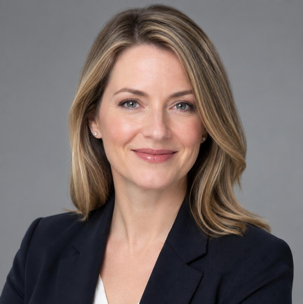 Portrait of a White British female broadcast director